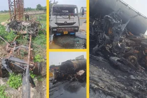 जयपुर-अजमेर हाईवे पर फटे थे 200 सिलेंडर : मौके पर केमिकल टैंकर से गैस रिसाव फिर शुरू, 2 किलोमीटर के इलाके को कराया खाली 