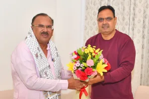 विधानसभा अध्यक्ष वासुदेव देवनानी ने भजनलाल शर्मा से की शिष्टाचार भेंट, दीपोत्सव की दी शुभकामनाएं