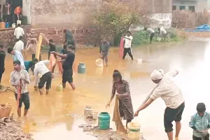 मुफ्त का चंदन घिस मेरे नंदन : खेत में पलटा सरसों के तेल से भरा टैंकर, मची लूटने की होड़