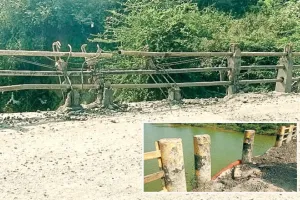 अंधेरी नदी की पुलिया बनी खतरे की डगर, नीचे 40 फीट गहरी नदी