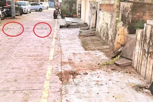 कोटा दक्षिण वार्ड 66 - सीवरेज के ऊंचे चैंबर दे रहे पीड़ा,आवागमन में दिक्कत, नालियों का ढकान बना परेशानी, पार्को में लगे कचरे के ढेर