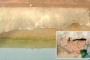 सीएडी की नहर में दरारें, ग्रामीणों ने घटिया सामग्री का आरोप लगाया