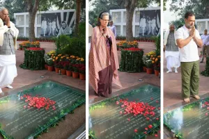 सोनिया, खड़गे और राहुल ने इंदिरा गांधी की जयंती पर दी श्रद्धांजलि : समाधि शक्ति स्थल पर अर्पित किए श्रद्धा सुमन, कहा- उनका अपार राजनीतिक साहस सदैव रहेगा प्रेरणादायी