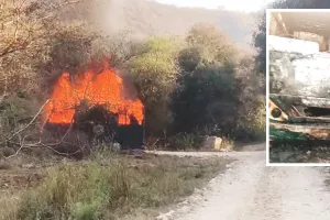 लायन सफारी के सफारी बस में लगी आग : 15 पर्यटकों को सुरक्षित निकाला बाहर, शॉर्ट सर्किट से लगी थी आग 