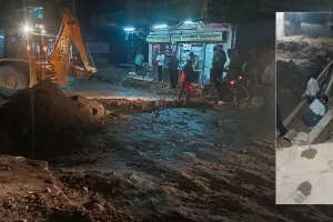 असर खबर का : जलदाय विभाग सक्रिय, टूटी पेयजल लाइन की दुरुस्त, रात 2 बजे तक चला कार्य 