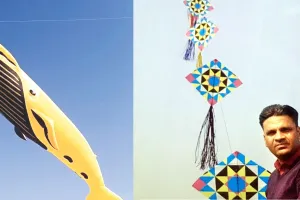 सांभर फेस्टिवल में 60 फीट लम्बी पतंग : अच्छी संख्या में देशी और विदेशी पर्यटकों के आने की संभावना, काइट फ्लायर अब्दुल रऊफ का दावा ये भारत में सबसे बड़ी पतंग 