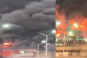 जेसीबी वर्कशॉप में लगी भीषण आग : भभका सर्विस सेन्टर, 100 से अधिक फायरमैन आग बुझाने में जुटे