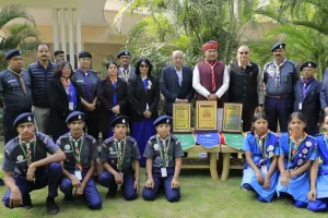 कैबिनेट मंत्री सुरेश सिंह रावत ने किया राष्ट्रीय जंबूरी विजेता राजस्थान दल का सम्मान