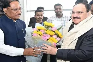 केंद्रीय मंत्री जेपी नड्डा का छत्तीसगढ़ दौरा, सीएम साय ने किया जोरदार स्वागत