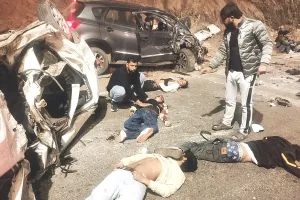 सवीना थाना क्षेत्र में प्रतापनगर-बलीचा बाईपास पर हादसा, तेज रफ्तार दो कारें भिड़ीं चार दोस्तों की मौत