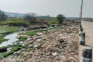 चामला पुलिया के पास खुले में फेंका जा रहा कचरा, राहगीरों को हो रही परेशानी 