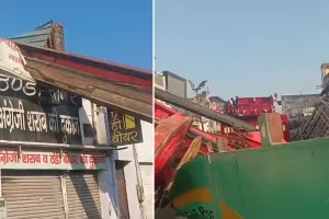 मुंबई के बाद आगरा, यूपी में मेट्रो कंस्ट्रक्शन साइट पर दर्दनाक हादसा: शराब की दुकान क्षतिग्रस्त