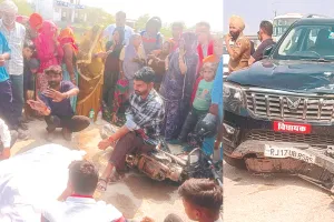 विधायक की कार की टक्कर से स्कूटी सवार पूर्व सरपंच की मौत, आक्रोशित ग्रामीणों ने नेशनल हाइवे-52 पर शव रखकर लगाया जाम