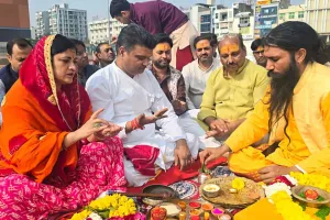 मानसरोवर अरावली मार्ग स्थित वीटी ग्राउंड में 20 मार्च से होगा शिव पुराण कथा महोत्सव का आगाज, विधि विधान से हुआ यज्ञशाला की भूमि पूजन