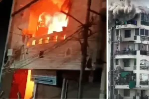 दिल्ली में बिल्डिंग में लगी भीषण आग : 3 बच्चों सहित 7 लोगों की मौत, लोगों ने जान बचाने के लिए लगाई इमारत से छलांग
