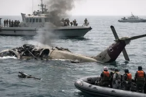 कतर में भीषण हादसा: तकनीकी खराबी के कारण हेलीकॉप्टर दुर्घटनाग्रस्त, चालक दल की तलाश जारी