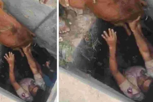 गश्त के दौरान पुलिस कांस्टेबल ने सीवर के चेंबर में उतरकर बचाई बछड़े की जान, जानें पूरा मामला