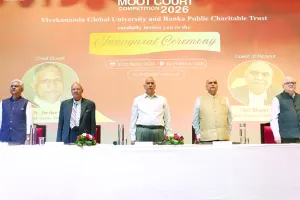 विवेकानंद ग्लोबल यूनिवर्सिटी में रांका मूट कोर्ट प्रतियोगिता : देशभर से 64 टीमें शामिल, पंवार ने विधि शिक्षा की सामाजिक प्रासंगिकता पर दिया बल