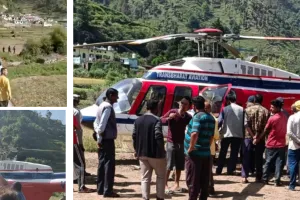 उत्तराखंड में हाईटेंशन लाइन में फंसा हेलीकॉप्टर : महिला पायलट की सूझबूझ से बची यात्रियों की जान, खेत में इमरजेंसी लैंडिंग 