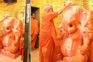 मोतीडूंगरी गणेश मंदिर में पुष्य नक्षत्र पर विशेष अभिषेक, दिन-भर उमड़ी श्रद्धालुओं की भीड़