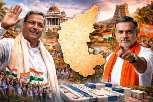 कर्नाटक उपचुनाव परिणाम : बागलकोट में कांग्रेस आगे, दावणगेरे में भाजपा एवं कांग्रेस के बीच कांटे की टक्कर