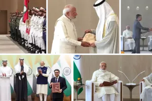 अबू धाबी पहुंचे पीएम मोदी:  राष्ट्रपति मोहम्मद बिन जायेद ने किया एयरपोर्ट पर जोरदार स्वागत, मिला गार्ड ऑफ ऑनर