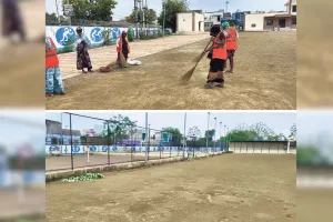 असर खबर का : भीमसिंह स्टेडियम से हटाए जंगली घास और खरपतवार