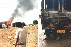 359 गैस सिलेंडर लेकर जा रहे ट्रक के केबिन में लगी आग, जनहानि नहीं