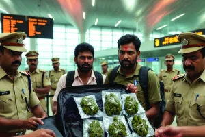 मुंबई एयरपोर्ट पर कार्रवाई : ट्रॉली बैग से निकला 8.56 करोड़ का गांजा,  2 श्रीलंकाई नागरिक धरे
