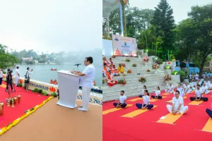 आबू राज में सीएम ने नक्की झील किनारे किया योगाभ्यास, राज्यस्तरीय योग दिवस समारोह हुआ 