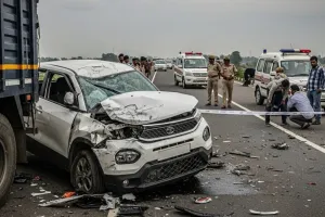 गंगा एक्सप्रेस-वे पर भीषण हादसा: पलटी पिकअप के बाद कई वाहन भिड़े ; पिता-पुत्री की मौत, दर्शन कर लौट रहे श्रद्धालुओं में मची चीख-पुकार