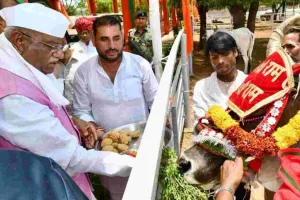 राज्यपाल बागडे निमेड़ा स्थित श्री श्याम गौशाला पहुंचे, भागवत कथा में सम्मिलित हुए