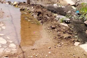 नाली पर अतिक्रमण से रास्ते में जलभराव, मोहल्लेवासी परेशान