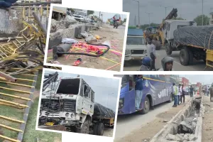 गांव के लिए निकले थे, मिल गई मौत... तेज रफ्तार ट्रेलर ने पिता और 3 मासूमों को कुचला, मां के पैर कटकर सड़क पर बिखरे