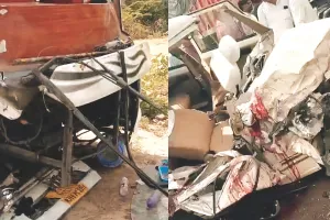 ओवरटेक के दौरान भीषण हादसा : बस-बोलेरो की आमने-सामने भिड़ंत, चालक समेत 3 की मौत