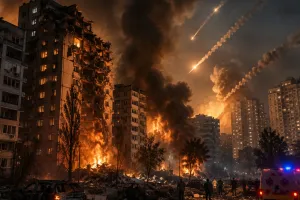 यूक्रेन की राजधानी पर रूस का भीषण प्रहार: 8 लोगों की मौत ; 25 अन्य घायल, कई इमारतें क्षतिग्रस्त 