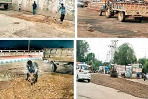 असर खबर का: चम्बल पुलिया समेत शहर के सभी मुख्य मार्गों पर शुरू हुआ सड़कों का पेचवर्क
