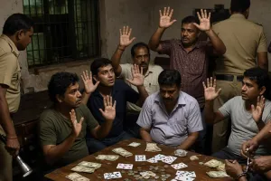 डीएसटी की कार्रवाई : खेत को चारों तरफ से घेरा, जुआ खेलते 9 आरोपी गिरफ्तार