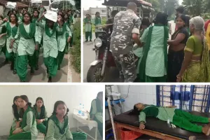 कोडरमा में कस्तूरबा विद्यालय की छात्राओं का धरना: तेज धूप में बिगड़ी कई की तबीयत, पढ़ाई में लापरवाही के आरोप पर प्रखंड कार्यालय में दिया धरना