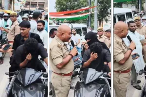 बुर्का-चश्मा पहनकर बाइक पर निकले दो युवक : पुलिस के रोकते ही खुली ‘गुप्त’ प्लानिंग, भीड़ जुटने पर खुला पूरा मामला