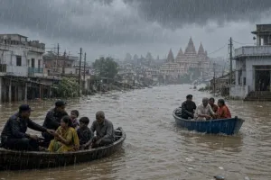मूसलाधार बारिश से प्रयागराज में हाहाकार: घरों में 5-6 फीट पानी, नावों से निकाले गए लोग; थाना भी जलमग्न