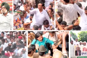 चुनाव आयोग के खिलाफ कांग्रेस का हल्लाबोल : पुलिस से भिड़े कार्यकर्ता, गहलोत-डोटासरा पर पुलिस ने चलाई वॉटर कैनन