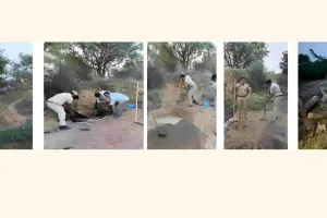 आमेर थाना पुलिस की बड़ी कार्रवाई, 5 हजार लीटर अवैध हथकड़ शराब की वॉश नष्ट, 25 भट्टियां और शराब बनाने के उपकरण किए नष्ट