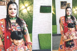 गरबा-डांडिया : जयपुर में मां-बच्चे की एक जैसी पोशाक बना नया चलन, पसंद के परिधान बनवाने पर जोर