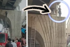 सोडाला चौराहे पर अचानक क्या हुआ? नीचे भीड़, ऊपर युवक… 