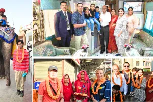 शाही सफर पर जयपुर पहुंचे 5 देशों के 24 पर्यटक: गांधी नगर स्टेशन पर हुआ पारंपरिक स्वागत, कनाडा और स्वीडन के पर्यटकों ने भी लिया शाही यात्रा का आनंद 