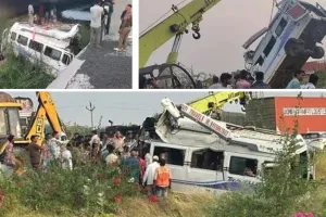 कोटा : खाटूश्यामजी की यात्रा में काल बना एक्सप्रेसवे, पुलिया से 15 फीट नीचे नाले में गिरा ट्रैवलर; 8 लोगों की मौत 