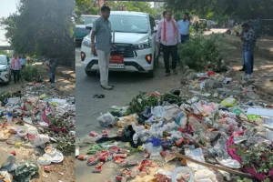 सड़क किनारे कचरे का ढेर देख महापौर ने लगाई अधिकारियों को फटकार, मौके पर ही करवाई सफाई
