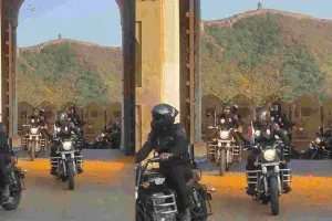 नशे के खिलाफ राष्ट्रीय मोटरसाइकिल रैली पहुंची आमेर, पुष्प वृष्टि और तिलक लगाकर किया गया स्वागत