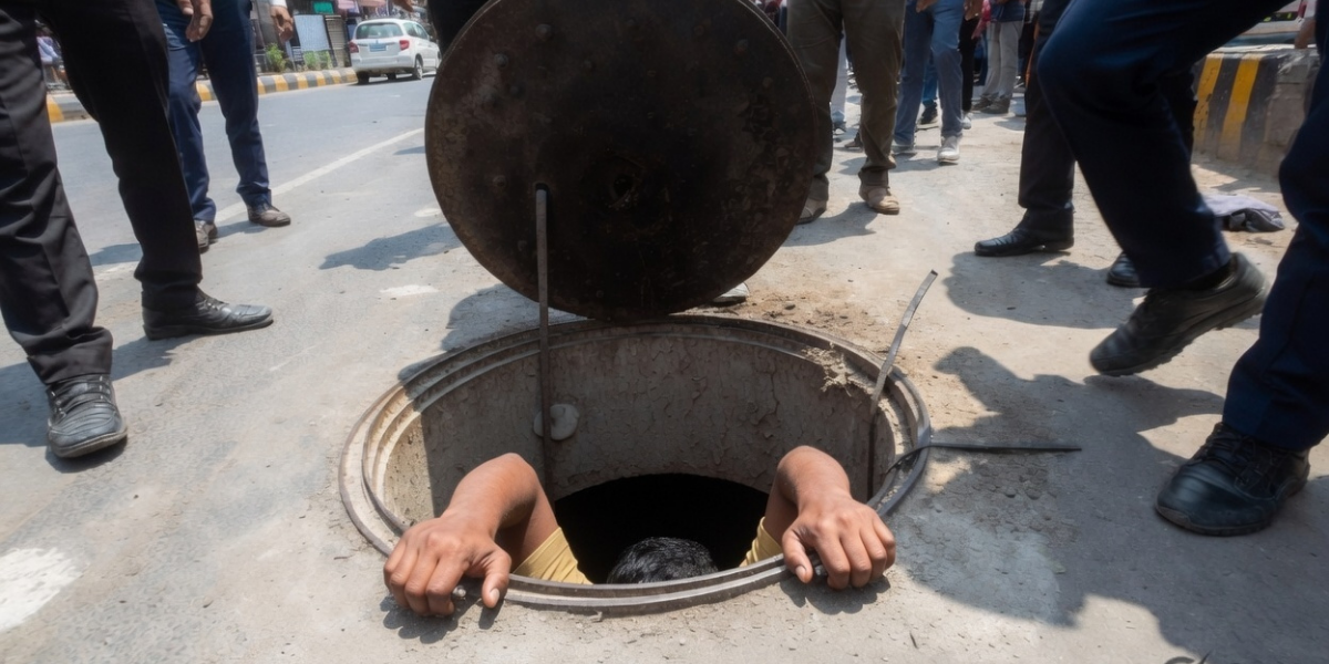 नोएडा में बड़ा हादसा : सीवर की सफाई के दौरान अंदर ही फंसा सफाईकर्मी, काफी देर तक नहीं निकला बाहर